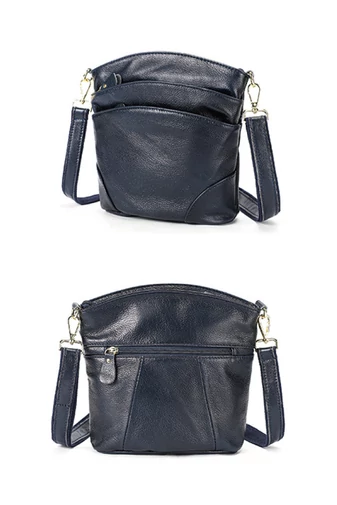 Geantă Crossbody Albastră Din Piele Naturală 21*19,5*9,5cm