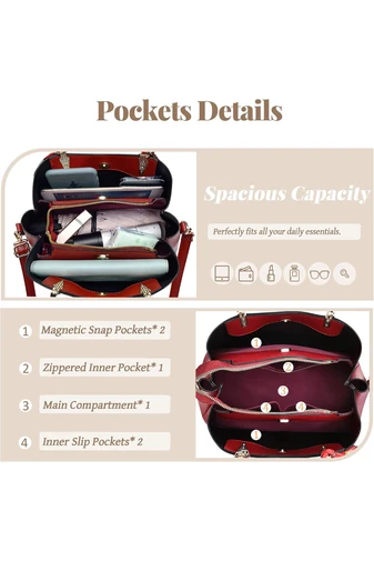 Geantă De Mână/Crossbody Roșie Cu Eșarfă Decorativă Și Accesorii Aurii Din Imitație De Piele 20*28*13cm