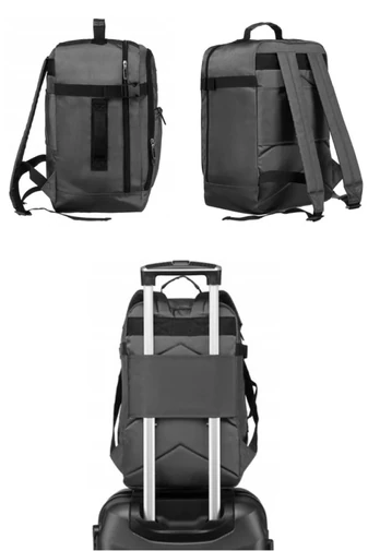 Set Călătorie 3În1 Rucsac Wizzair 40*30*20cm Gri, Sac Depozitare Cu Vacuum Și Pompă De Aer Electrică