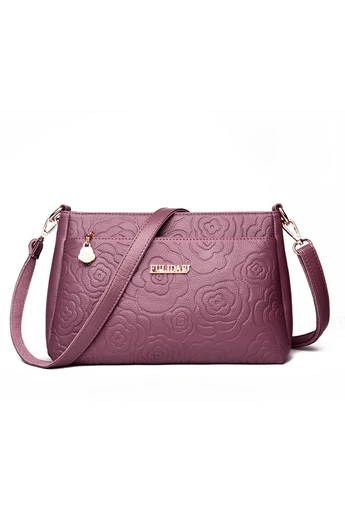 Geantă Crossbody Bonluo Violet Deschis Cu Model Din Imitație De Piele Dimensiune Medie (19*29*13cm) 
