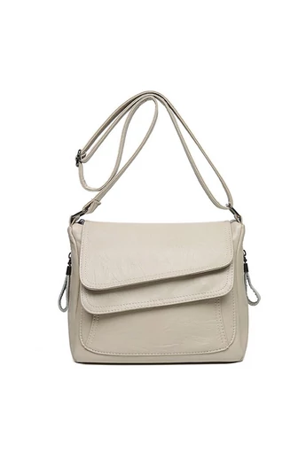 Geantă Crossbody Bonluo Alb Din Piele Ecologică Dimensiune 21*25*12cm