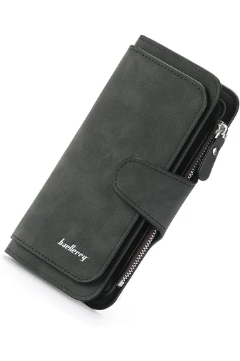 Portofel Elegant Damă Bonluo Negru Multifuncțional Din Imitație De Piele De Dimensiunea 19*11*2.5cm