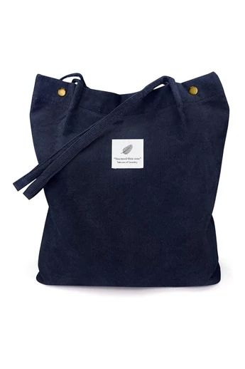 Geantă Tote Stil Sacosă Casual Pânză Albastru Închis Bonluo Spațioasă Rezistentă Și Elegantă  38*35*11cm