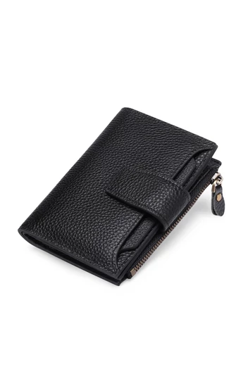 Portofel Dama Din PU Cu Protecție RFID Negru Bonluo 10*13*3cm