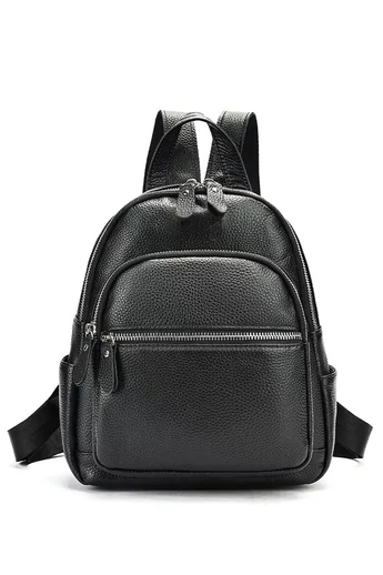 Rucsac Damă Mini Negru Bonluo Din Piele Naturală 27*22*11cm