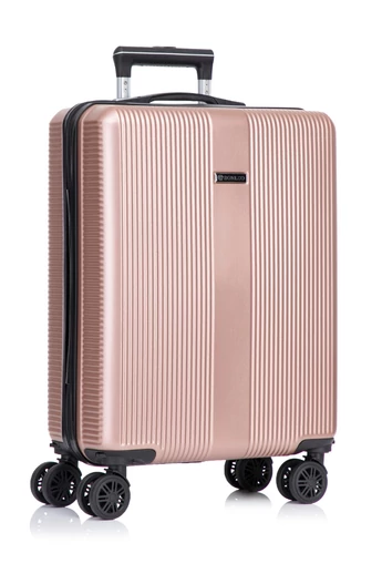 Troler De Cabină Wizzair Rosegold Bonluo Cu Pereți Tari 55*40*20cm Roți Detașabile