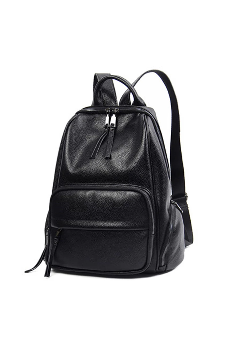 Bonluo Rucsac Damă Negru Din Piele Naturală De Dimensiune 35*32*15cm