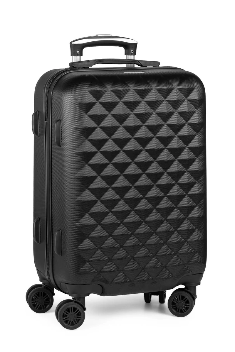 Troler Bagaj De Mână Negru Bonluo Cu Pereți Tari Dimensiune Wizz-Air 55*35*22cm Roți Detașabile