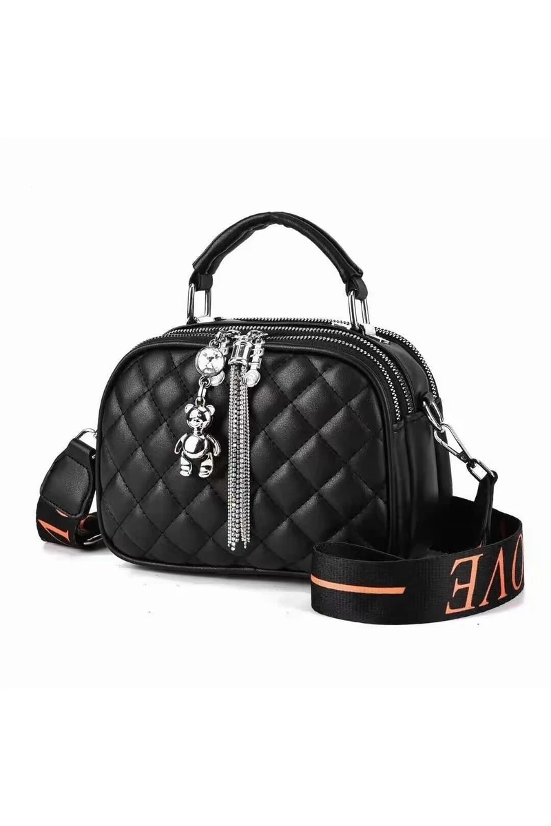 Geantă Crossbody Bonluo Negru Din Imitație De Piele De Dimensiunea 14*20*10cm