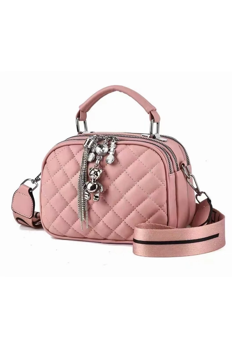 Geantă Crossbody Bonluo Roz Din Imitație De Piele De Dimensiunea 14*20*10cm
