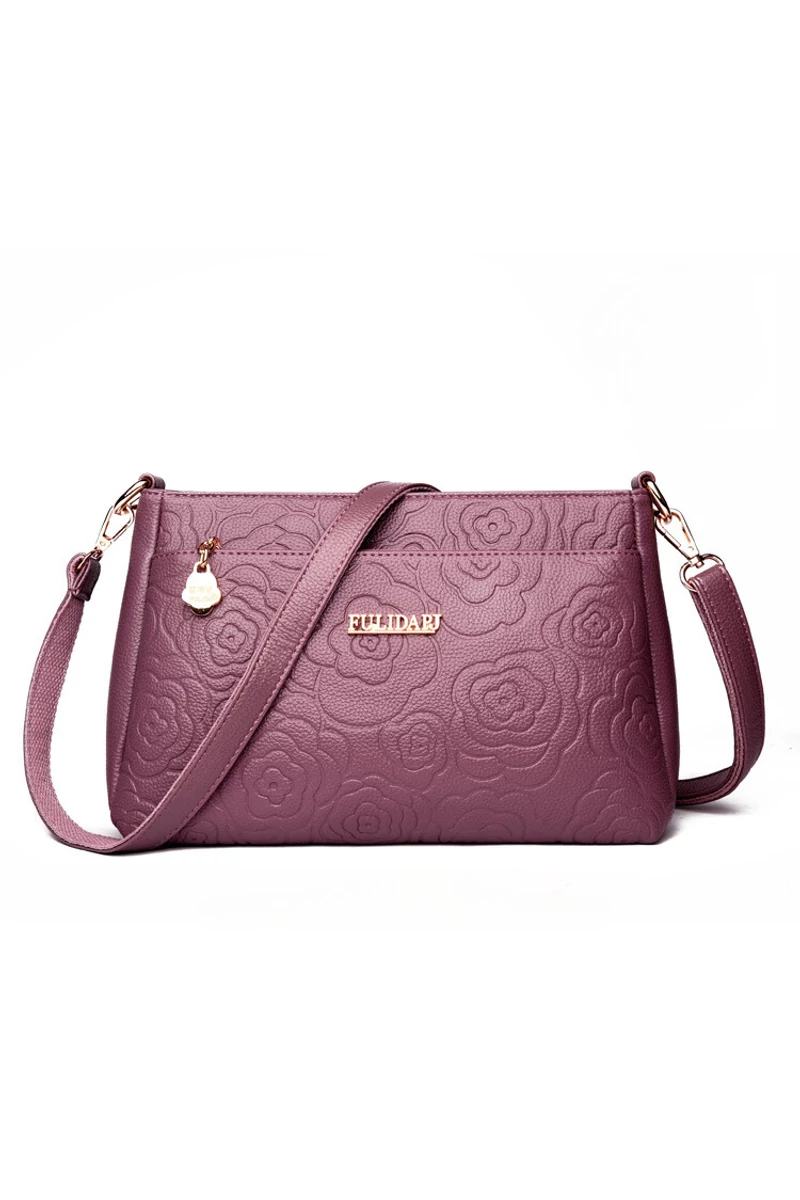 Geantă Crossbody Bonluo Violet Deschis Cu Model Din Imitație De Piele Dimensiune Medie (19*29*13cm) 