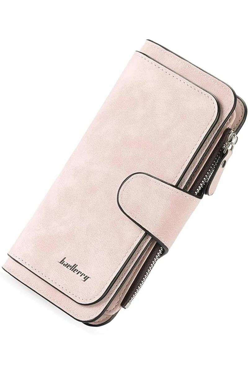 Portofel Elegant Damă Bonluo Roz Multifuncțional Din Imitație De Piele De Dimensiunea 19*11*2.5cm
