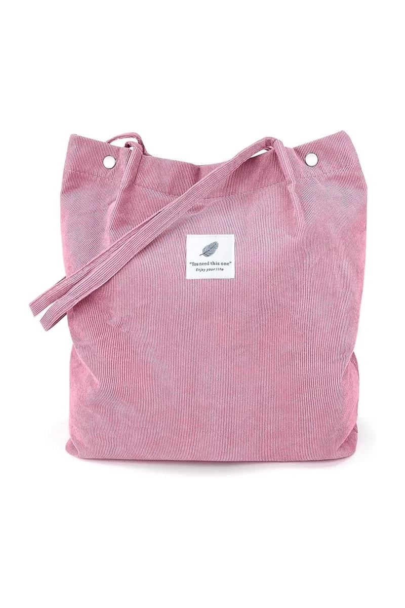 Geantă Tote Stil Sacosă Casual Pânză Roz Bonluo Spațioasă Rezistentă Și Elegantă 38*35*11cm