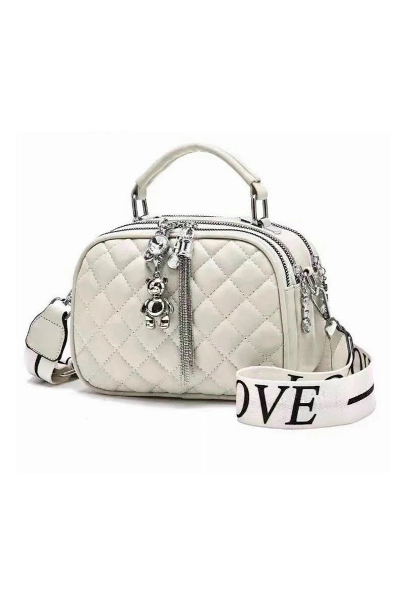 Geantă Crossbody Bonluo Alb Șters Din Imitație De Piele De Dimensiunea 14*20*10cm