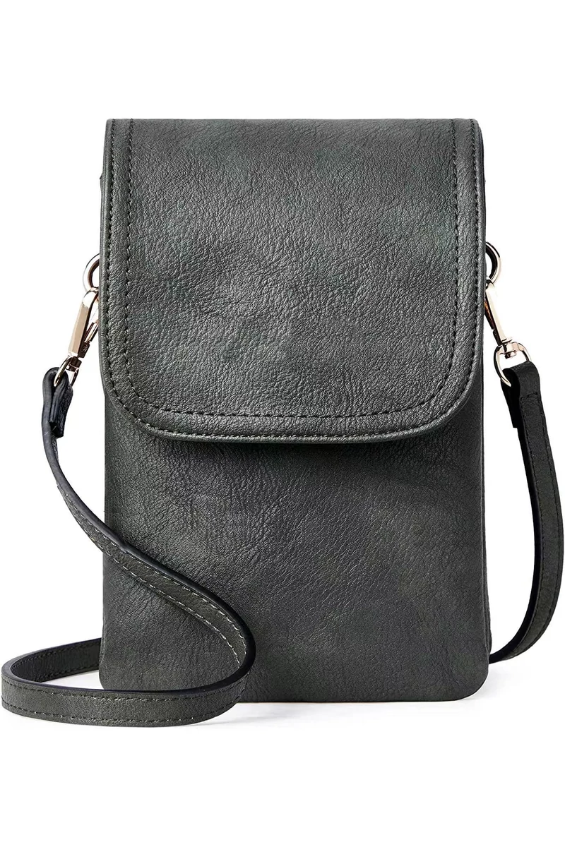 Geanta Crossbody Din Pu Negru Bonluo Cu Buzunare Multiple Curea Reglabilă 20*13*3