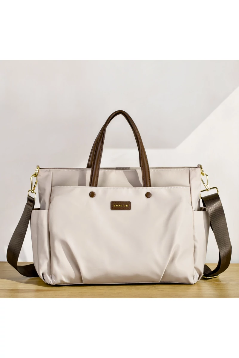 Bonluo Geantă De Mână/Crossbody Bej Din Calitate Premium Din Material Impermeabil Dimensiuni 30*38*12cm