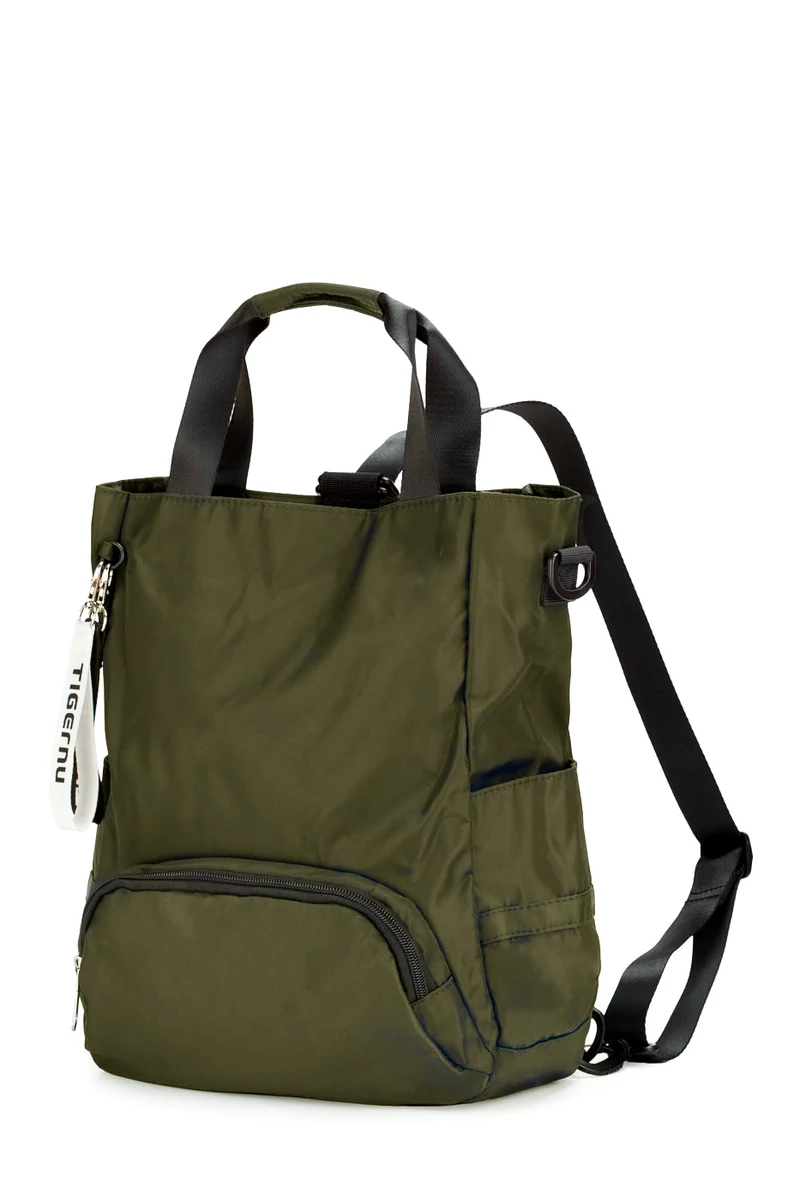 Geantă Umăr Multifuncțională 3In1 Verde Militar Din Poliester Impermeabil 35*26*13cm