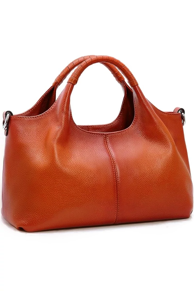 Geanta Elegantă Bonluo Maro Din Imitație De Piele Cu Detalii Fine Și Compartimente Spațioase (19*32*13cm)