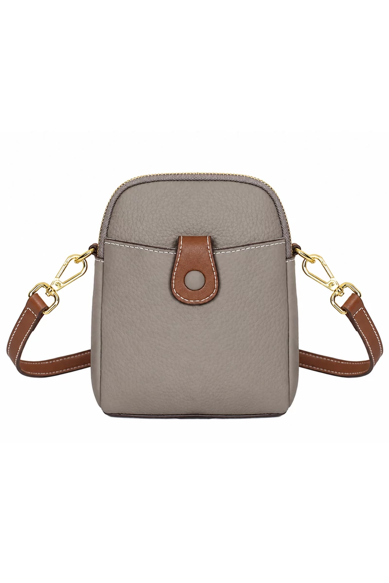 Geantă Crossbody Mini Gri Din Piele Naturală Dimensiune (20*14*8cm)